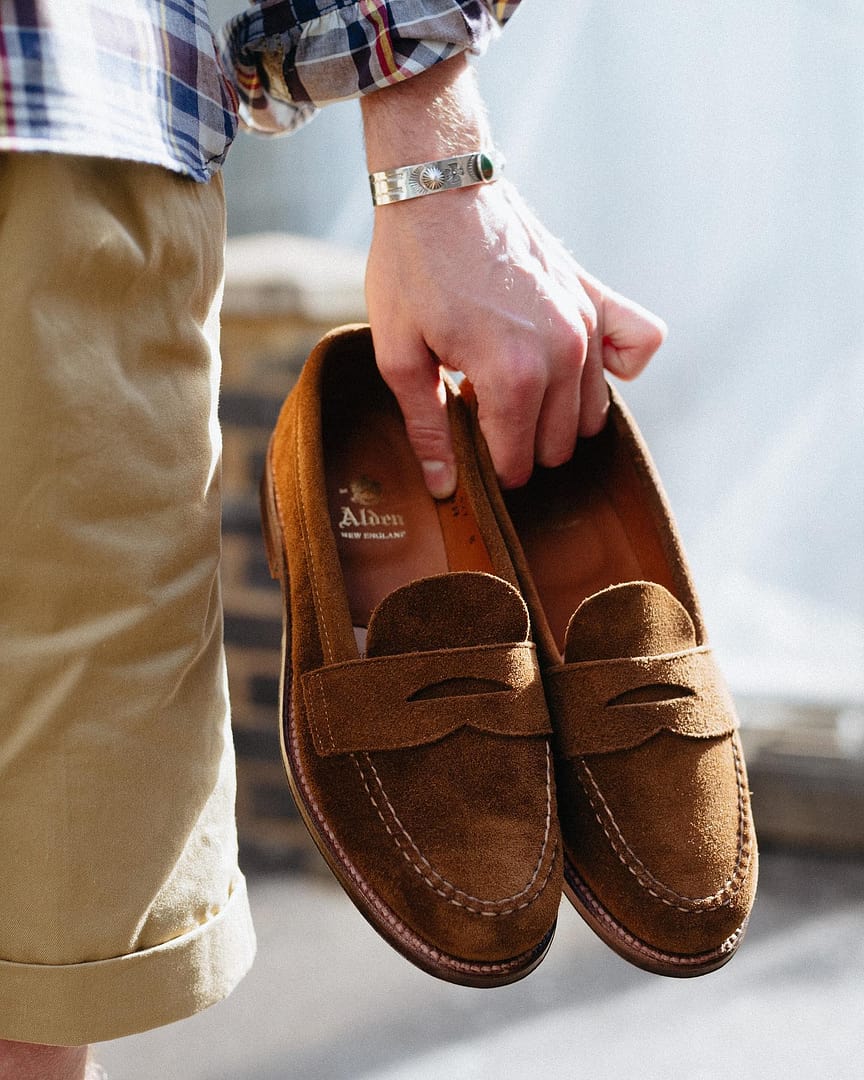 極美品】Alden くわしく 62437 Unlined Suede Loafer 9D