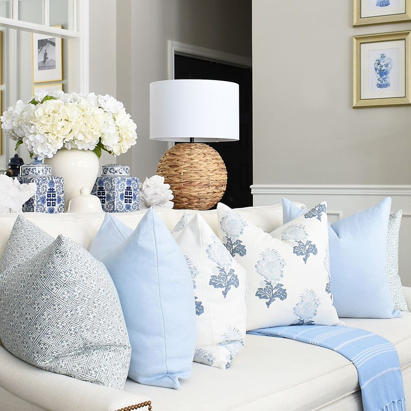 Decorative pillows light blue sale