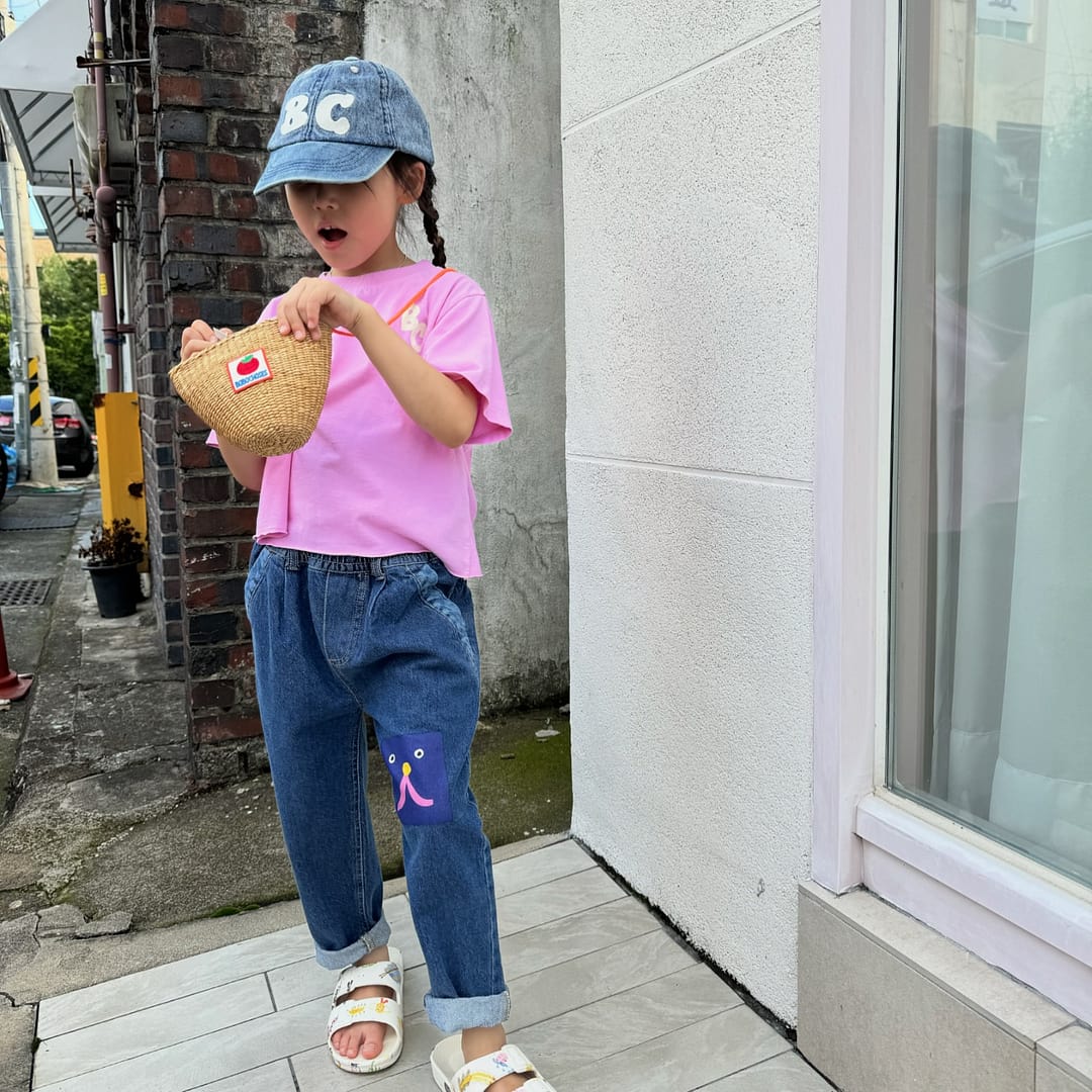 Funny Face' Denim Jogger Pants for Children | Bobo Choses