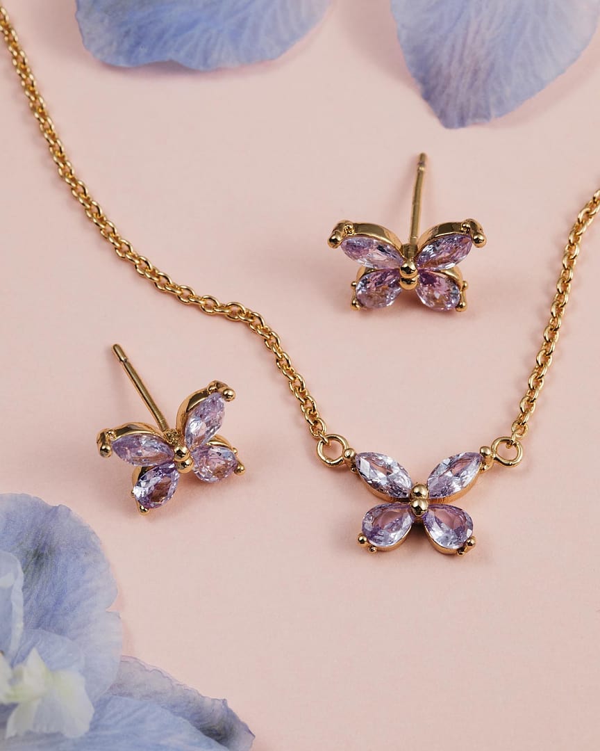 Lilac 2024 butterfly necklace