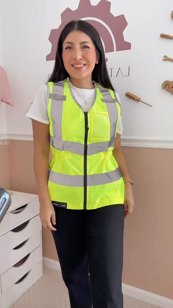 Safety vest with sleeves outlet