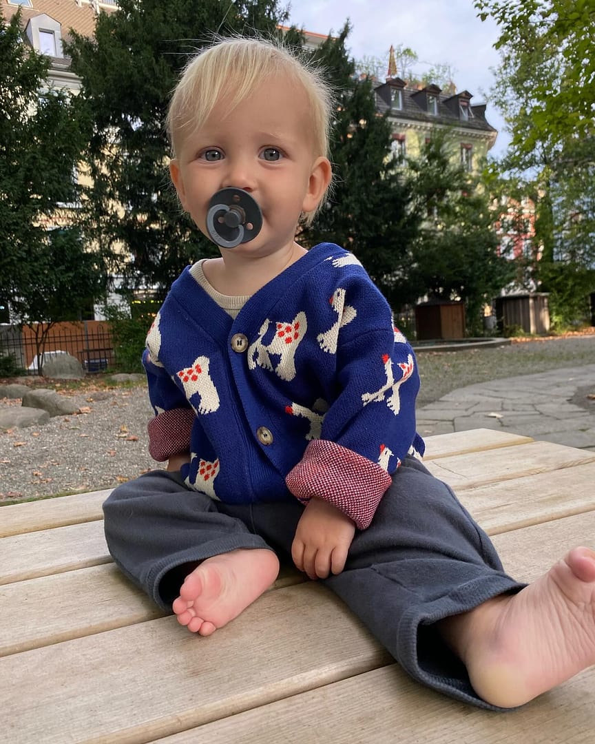 Navy Blue 'Fairy Dog' Cardigan for Babies | Bobo Choses